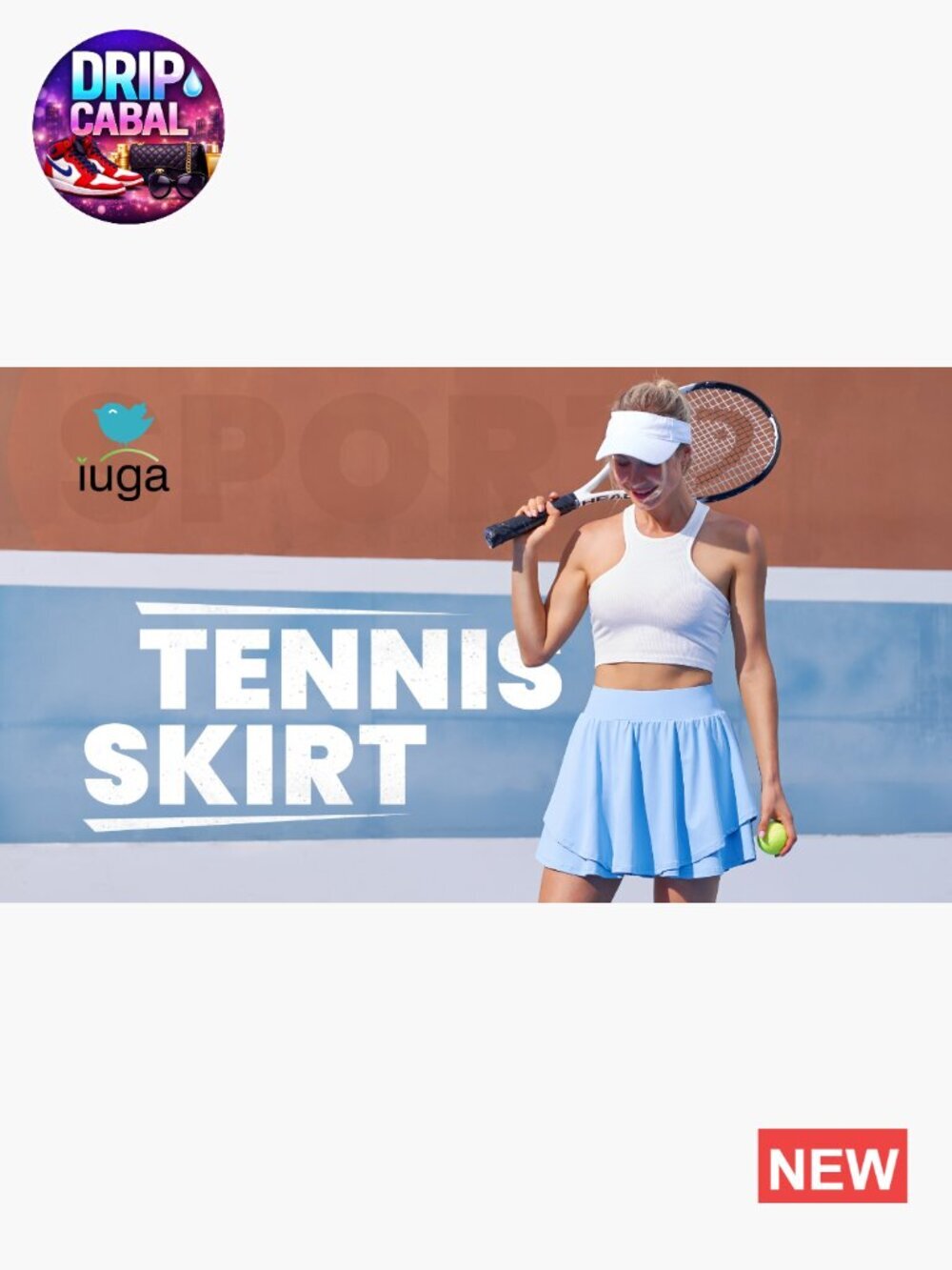 Pleated Tennis Skort with Pockets Double Ruffle Athletic Skirt Tummy Control - Picture 7 of 7